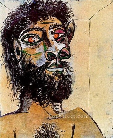 ひげを生やした男の頭 1956 年キュビスト パブロ ピカソ油絵